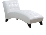 White Faux Leather Chaise Lounge Chair