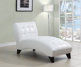 White Faux Leather Chaise Lounge Chair