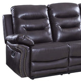 44" Comfortable Brown Leather Sofa