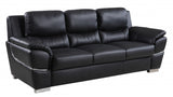 37" Chic Black Leather Sofa