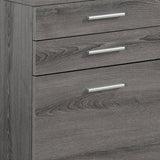 17.75" x 18.25" x 25.25" Dark Taupe Black Particle Board 3 Drawers  Filing Cabinet