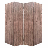 84 x 2 x 84 Brown 4 Panel Wood Woodland - Screen