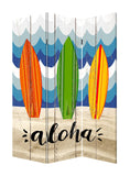 48 x 1 x 72 Multicolor Canvas Beach Treasures - 3 Panel Screen