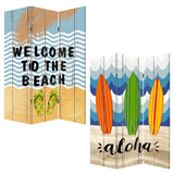 48 x 1 x 72 Multicolor Canvas Beach Treasures - 3 Panel Screen