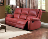 39' X 81' X 40' Red PU Upholstery Metal Reclining Mechanism Sofa (Motion)