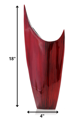 Red Glaze and Silver Pointed Vase