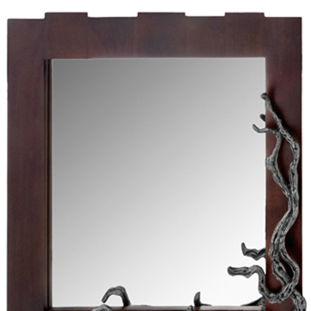 3' x 33' x 32' Brown and Silver Vine Wall Mirror