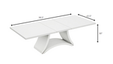 98.5" X 43.5" X 30" White  Dining Table and 6" Chair Set