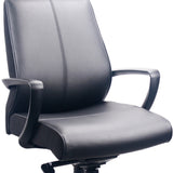 25.25" x 28.5" x 43.25" Black Leather Chair