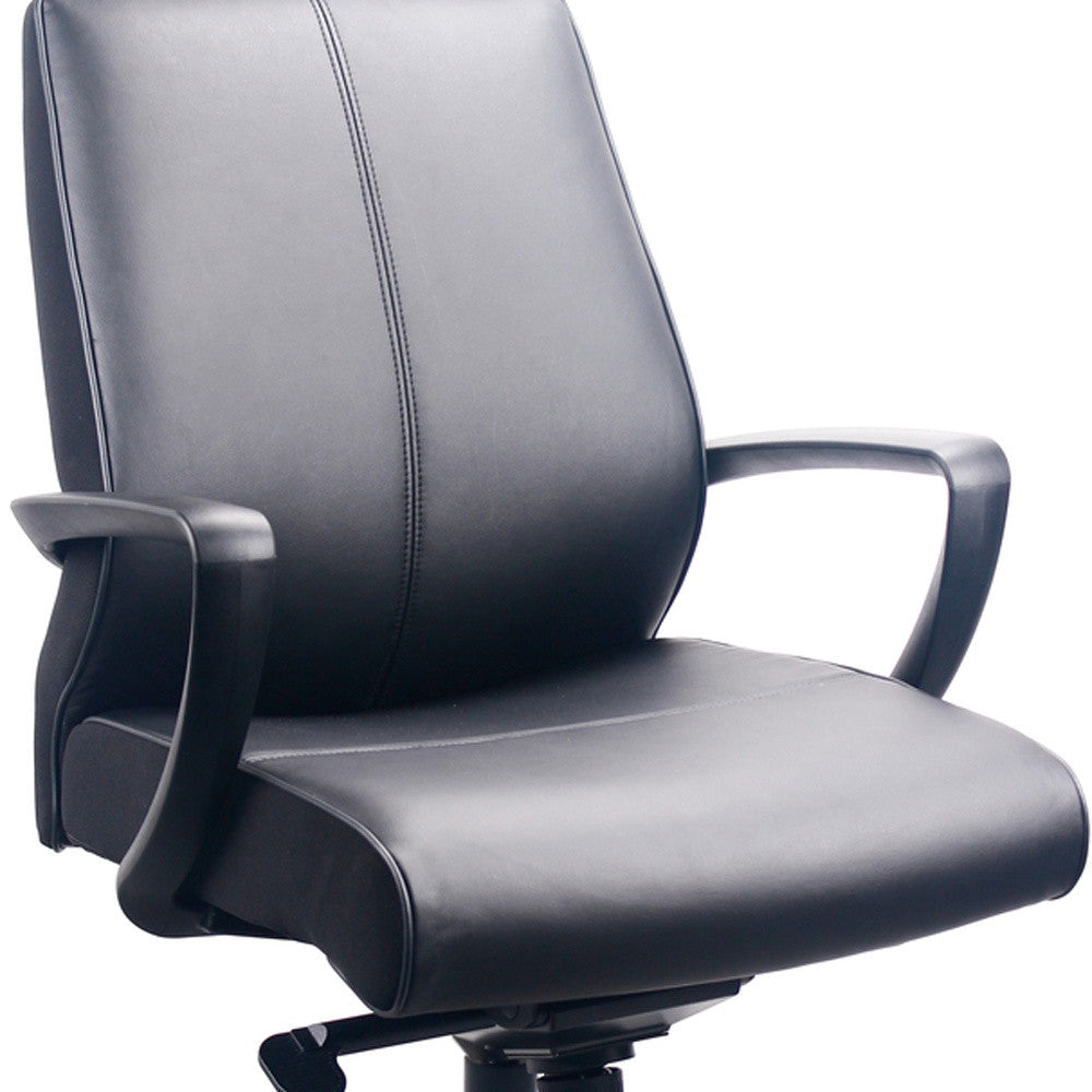 25.25" x 28.5" x 43.25" Black Leather Chair