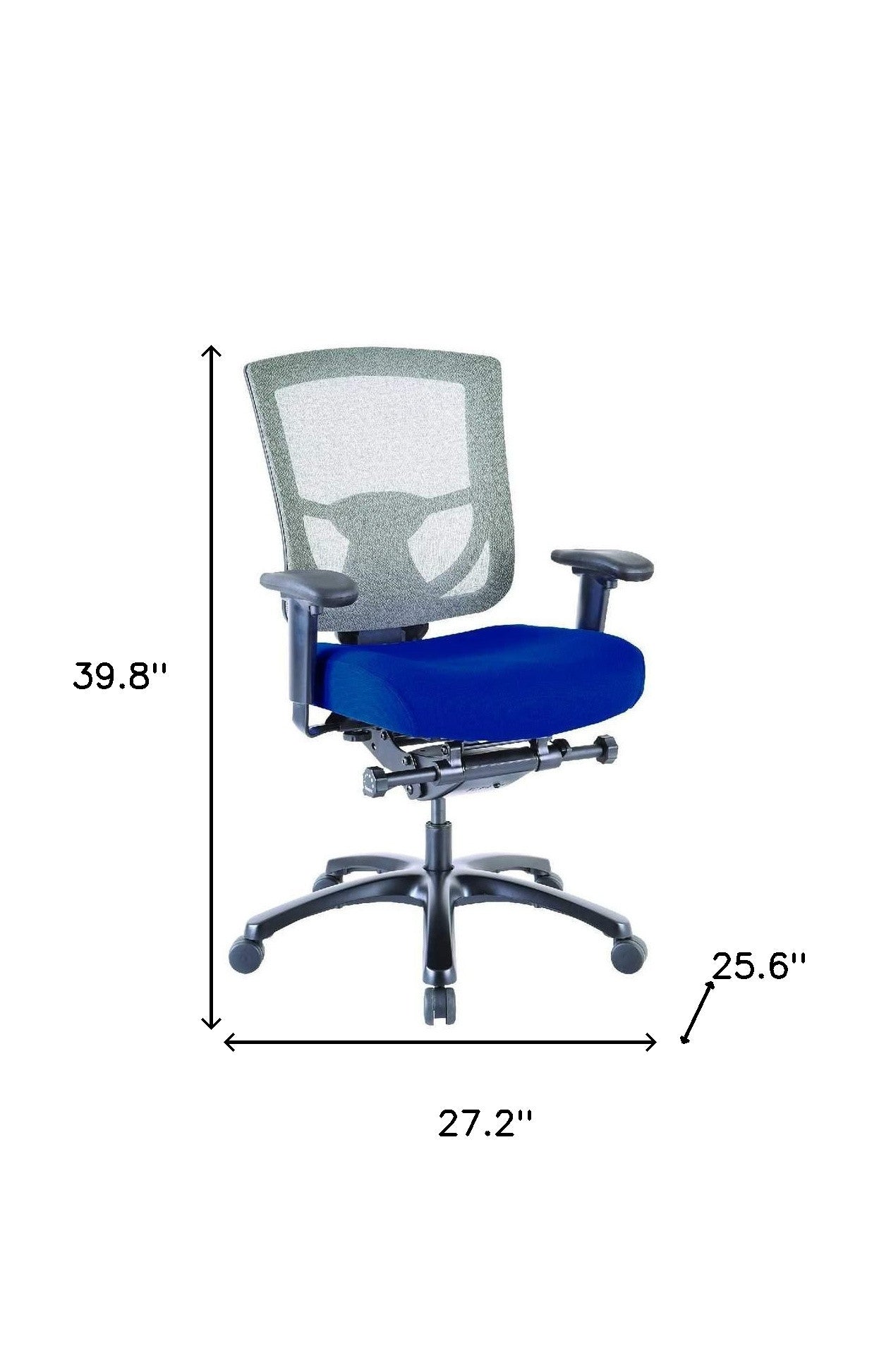 27.2" x 25.6" x 39.8" Grey Mesh / Fabric Chair