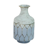 Bohemian Blue Distressed Metal Table Vase