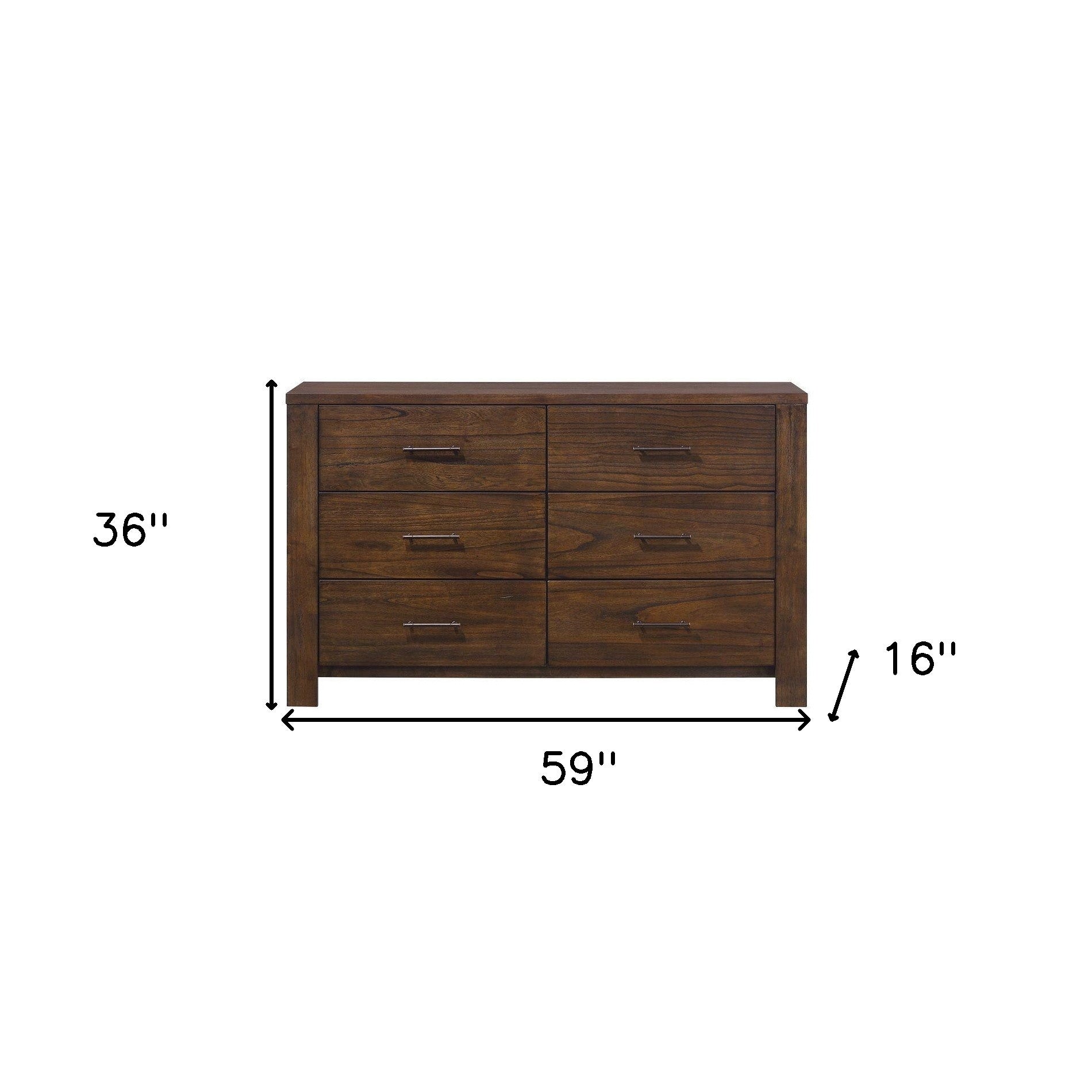 59' X 16' X 36' Oak Metal Dresser