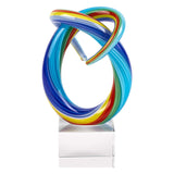 6 MultiColor Art Glass Rainbow Centerpiece