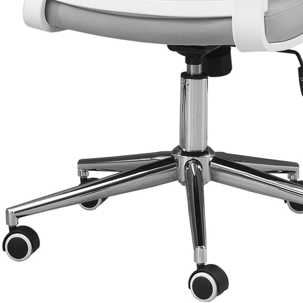 White with Grey Fabric High Back Executive Office Chair
