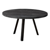 Round Black Reclaimed Wood with Black Metal Coffee Table