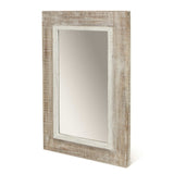 Rectangular Rustic White Wash Finish Wall Mirror