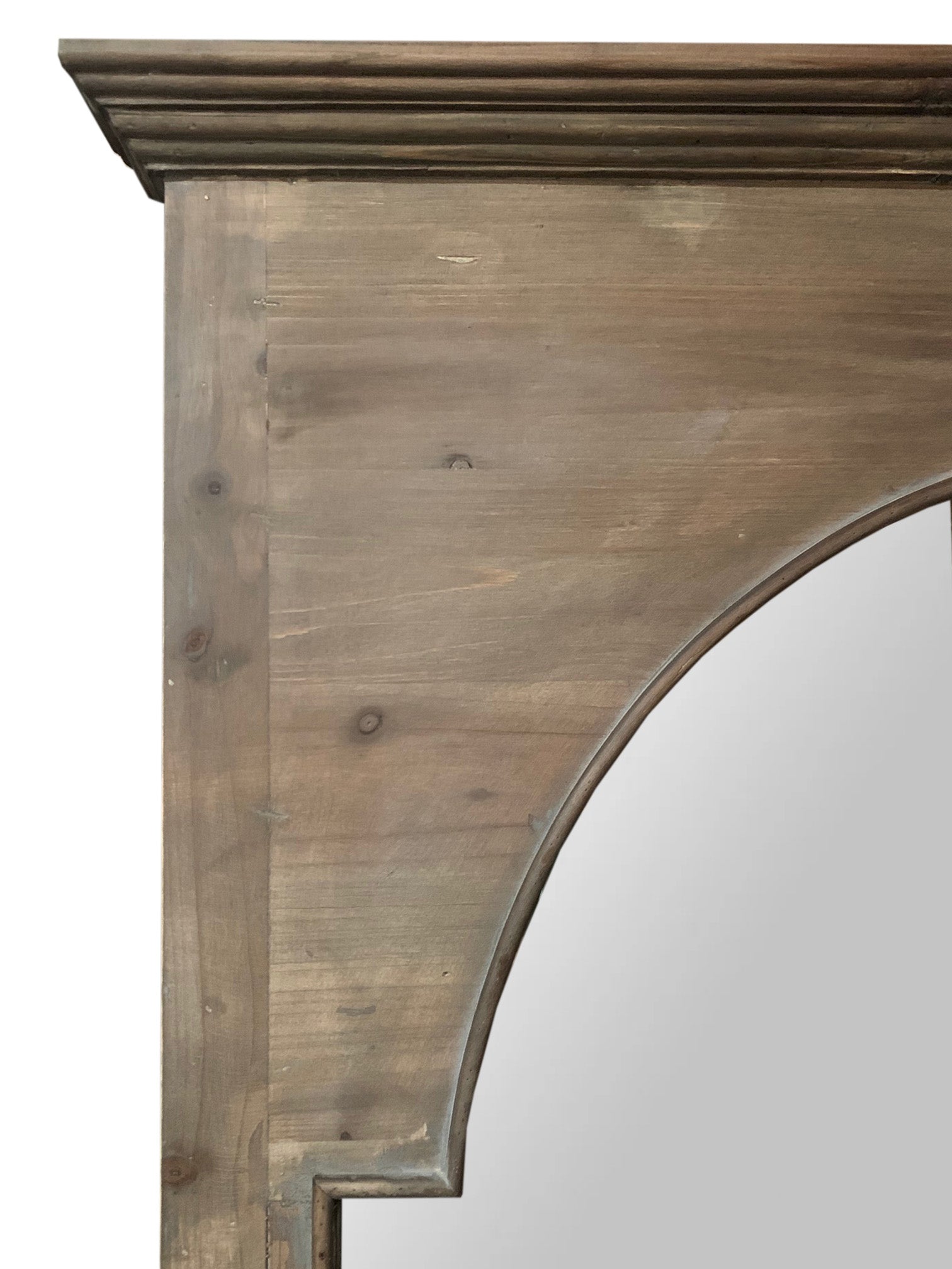 Rectangular Rustic Door Design Leaning Mirror with Door Hinge