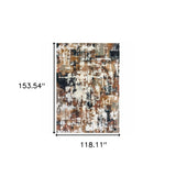 9' x 12' Ivory Gray Abstract Sectors Indoor Area Rug