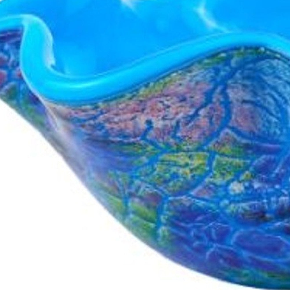 Abstract Multi Color Glass Centerpiece Bowl