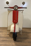 Rustic Red and Vanilla Scooter Cabinet