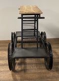Rustic Black Rail Car Bar Cart