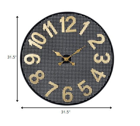 Black and Gold Round Wall Clock