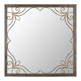 Traditional Square Wall Mirror with Metal Detailing