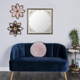 Traditional Square Wall Mirror with Metal Detailing