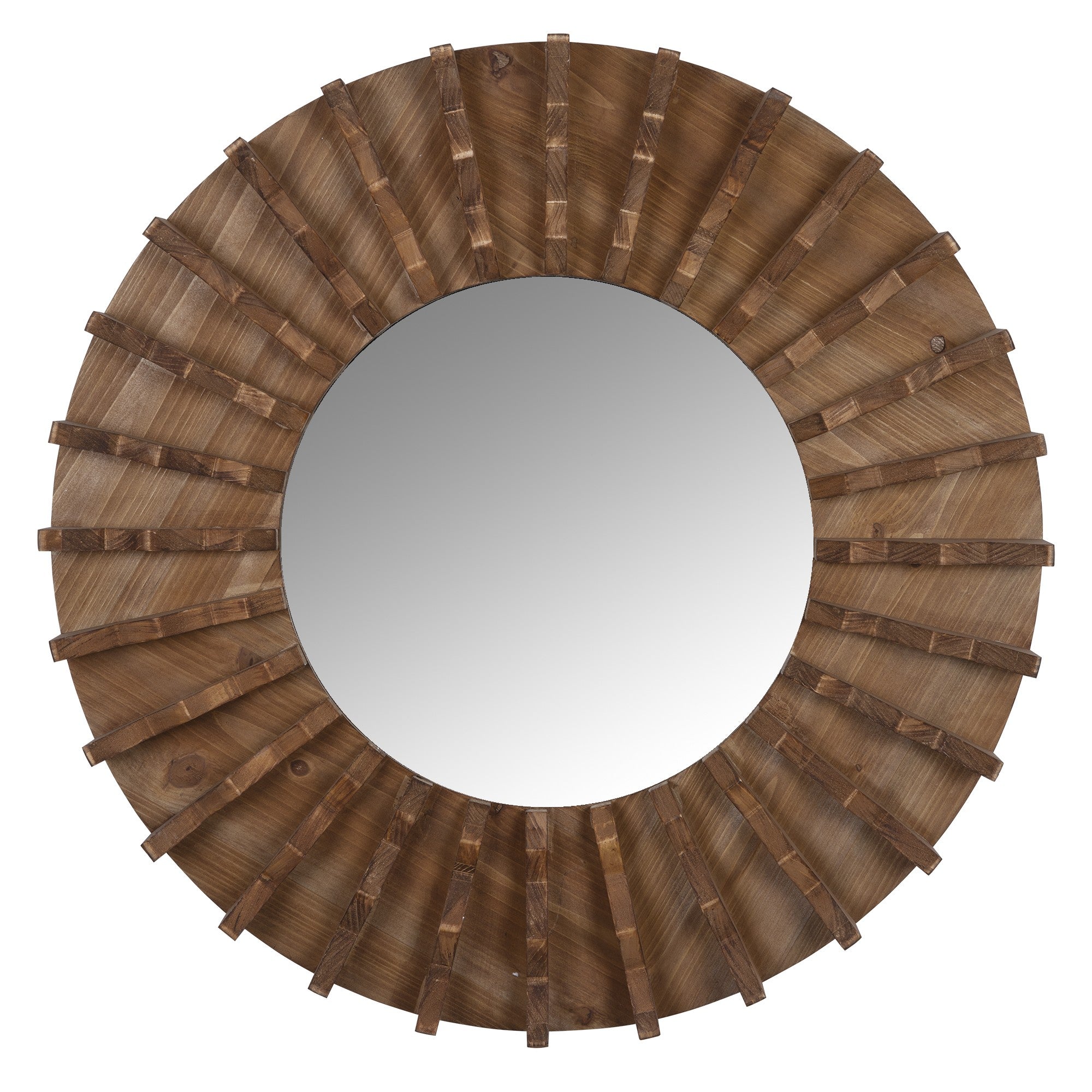 Tribal Wooden Round Wall Mirror