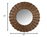 Tribal Wooden Round Wall Mirror