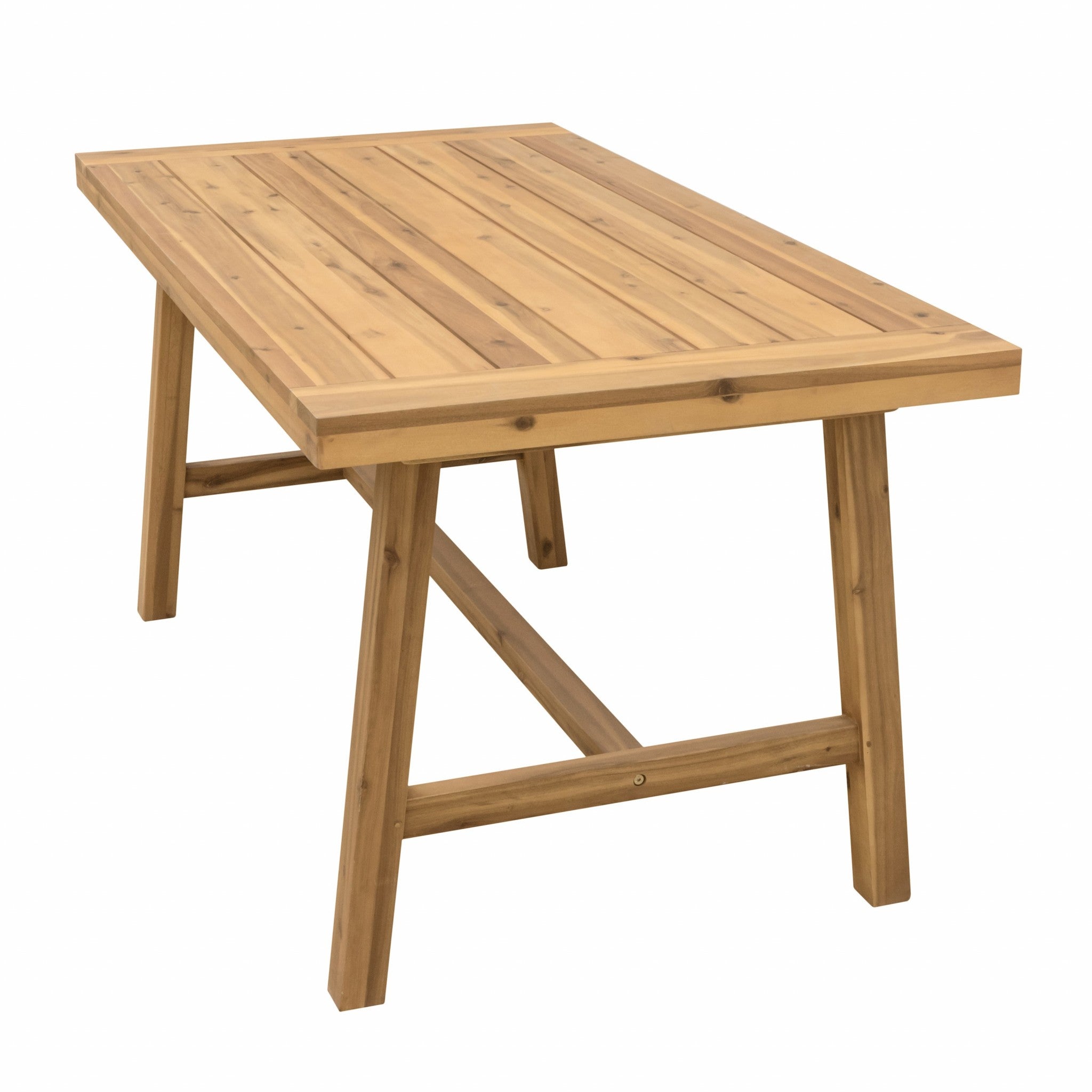 Natural Wood Dining Table with Leg Support