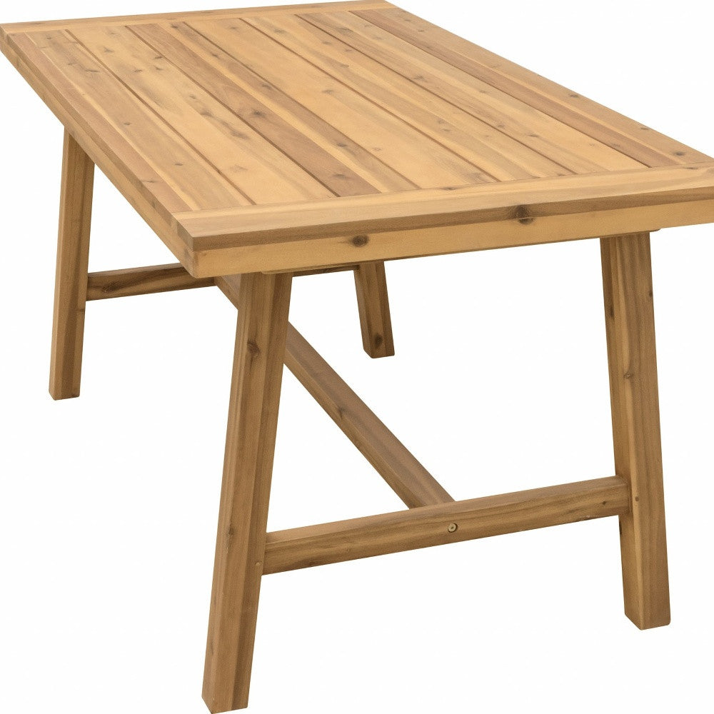 Natural Wood Dining Table with Leg Support