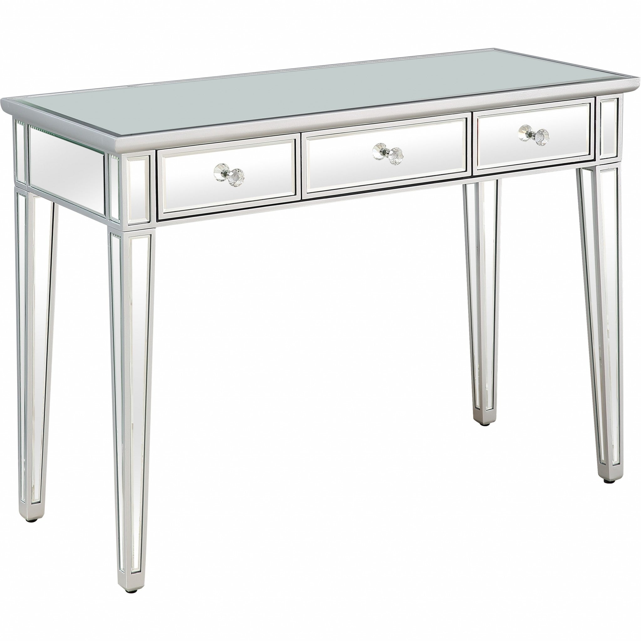 Silver Finish Three Drawer Console Table