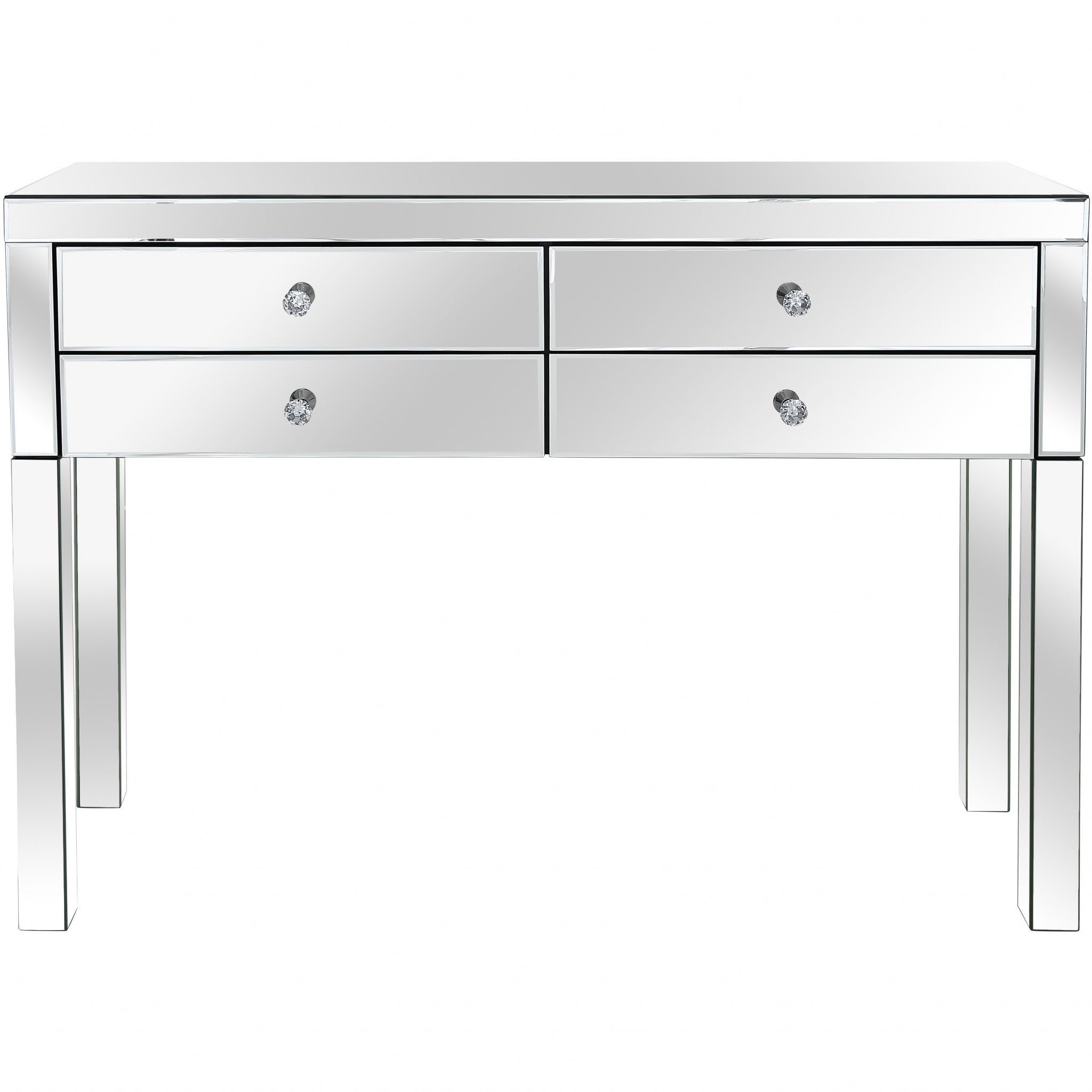 Silver Four Drawer Console Table
