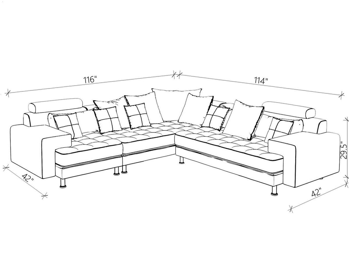 Hercules Gray Microfiber Three Piece Slight Right Sectional Sofa