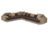 Hercules Brown Microfiber Three Piece Right L Shape Sectional Sofa