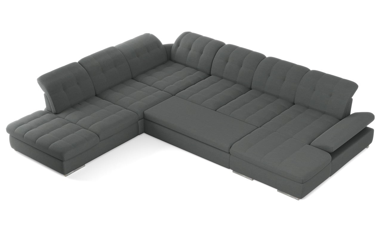 Mod Gray Six Piece Right Sectional Sofa with Storage and Sleeper