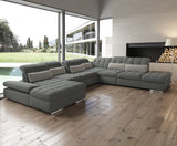 Mod Gray Six Piece Left Sectional Sofa with Storage and Sleeper