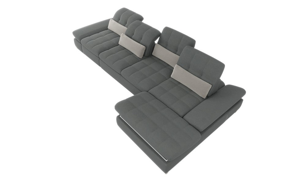 Mod Gray Three Piece Sectional Sofa with Storage and Two Chaises