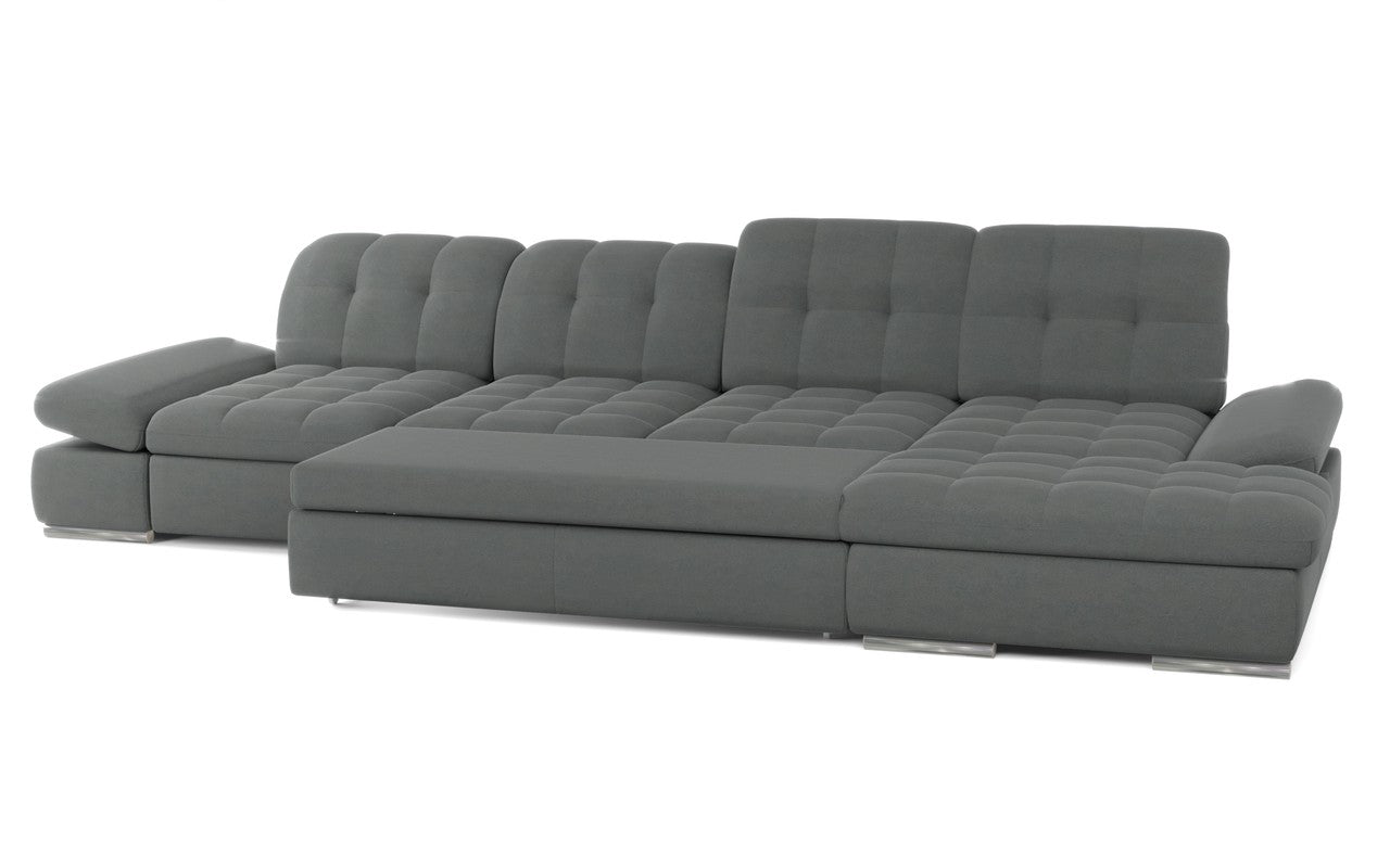 Mod Gray Three Piece Sectional Sofa with Storage and Two Chaises