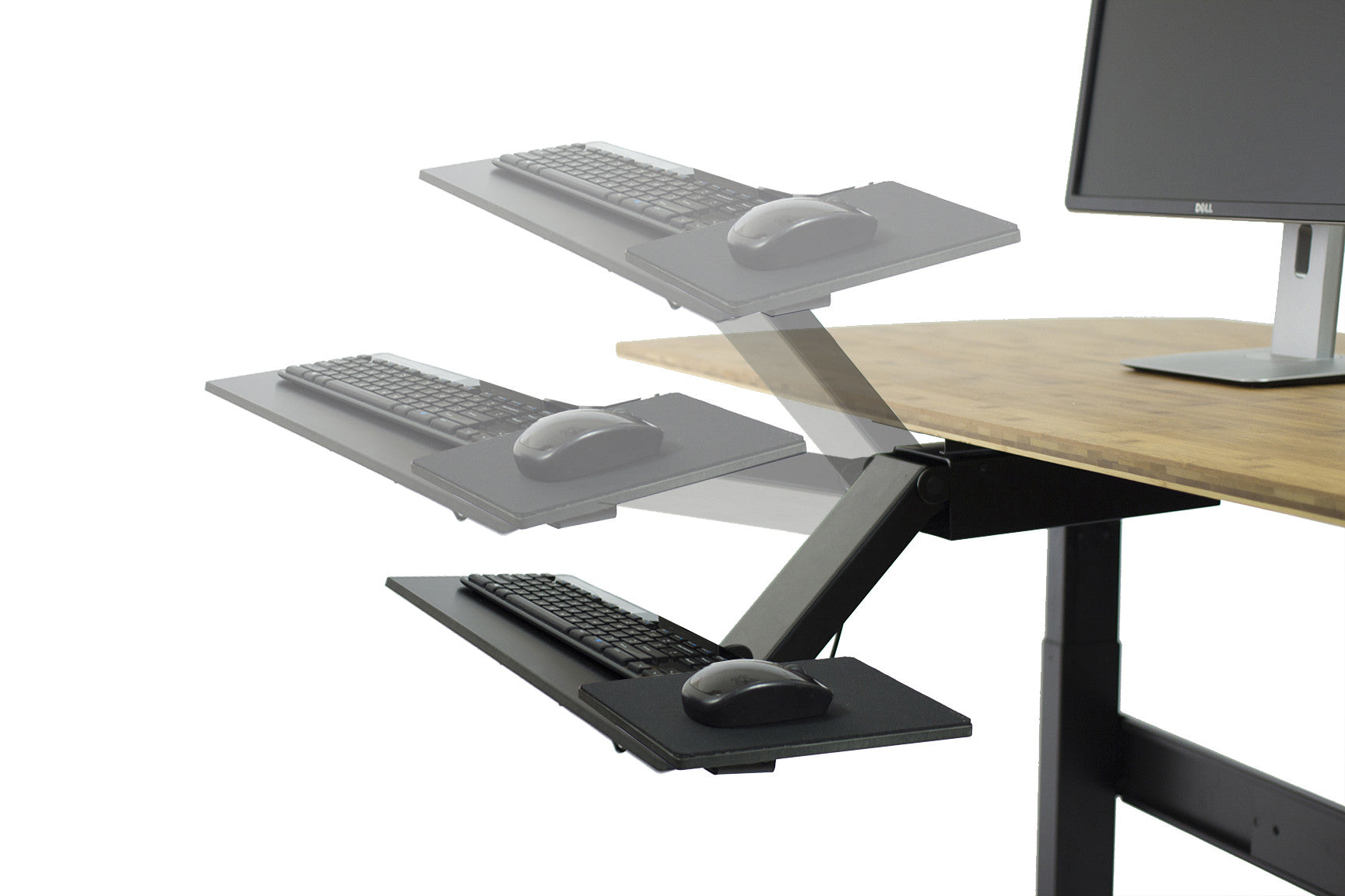 Black Ergonomic Under Desk Pull Out Keyboard Sit or Stand Tray