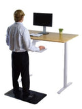 White and Natural Bamboo 52" Dual Motor Electric Office Adjustable Computer Desk