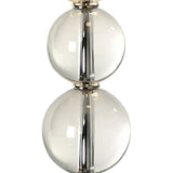 Palla 2-Light Crystal And Polished Chrome Table Lamp With White Linen Shade