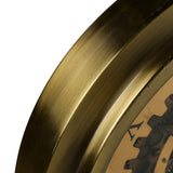 Gold Industrial Style Round Wall Clock