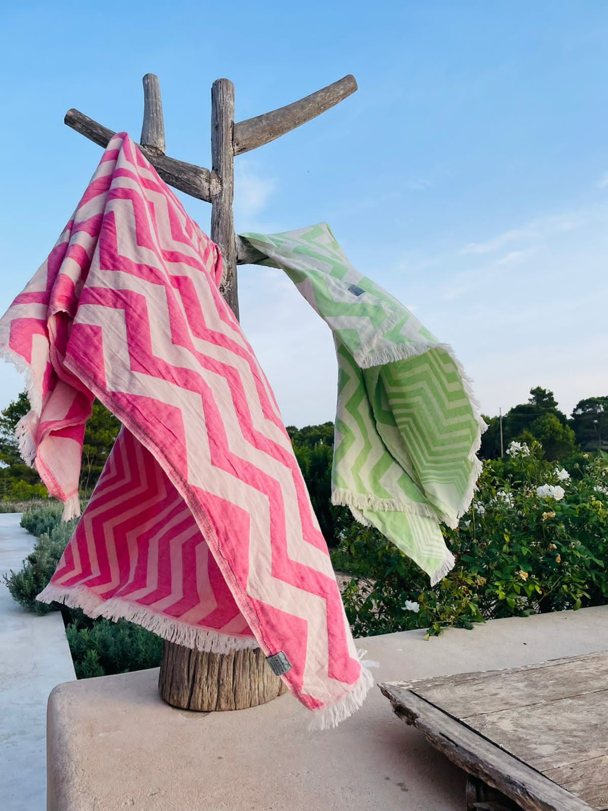 Berry Pink Chevron Design Turkish Beach Blanket