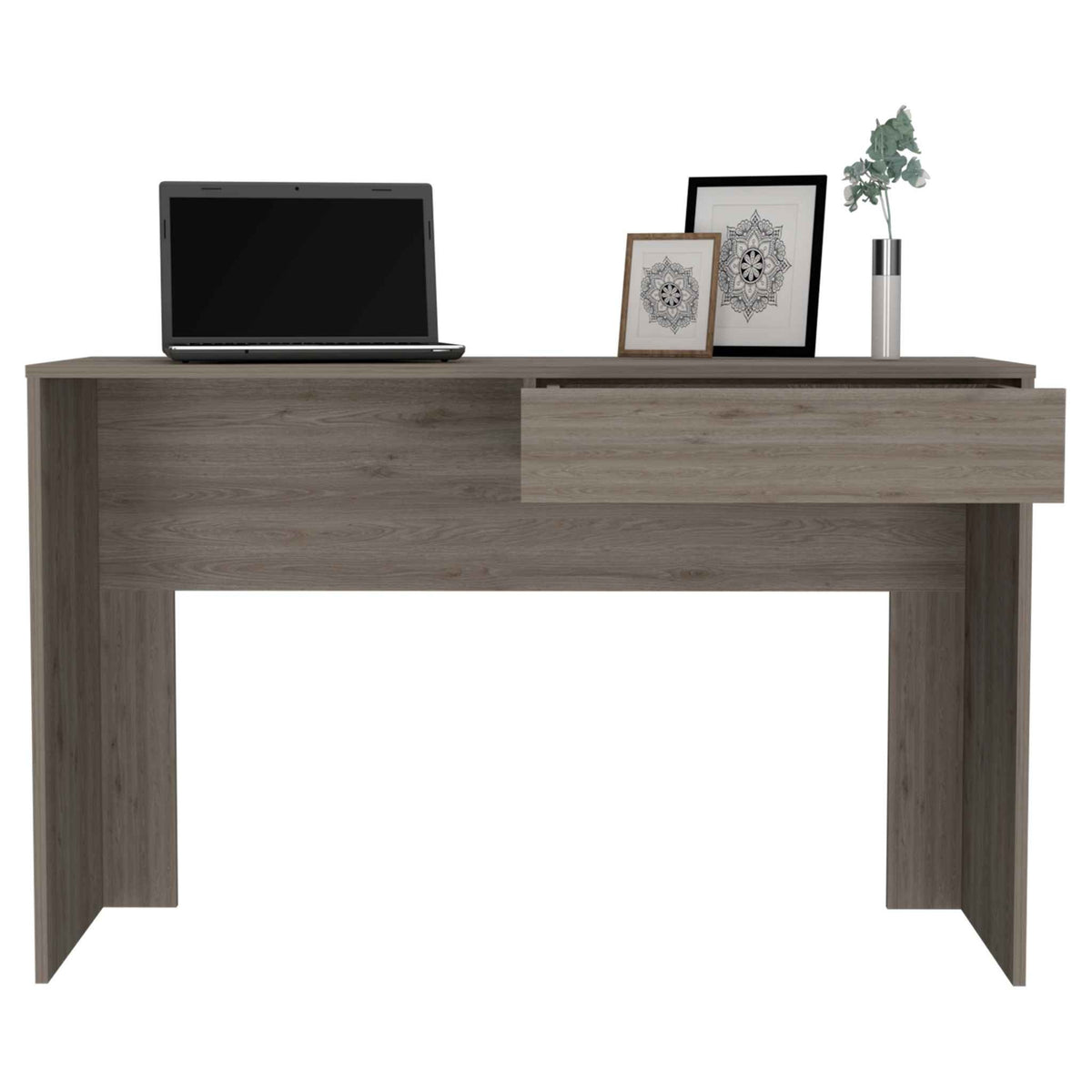 Clio Light Gray Computer Desk with Drawer