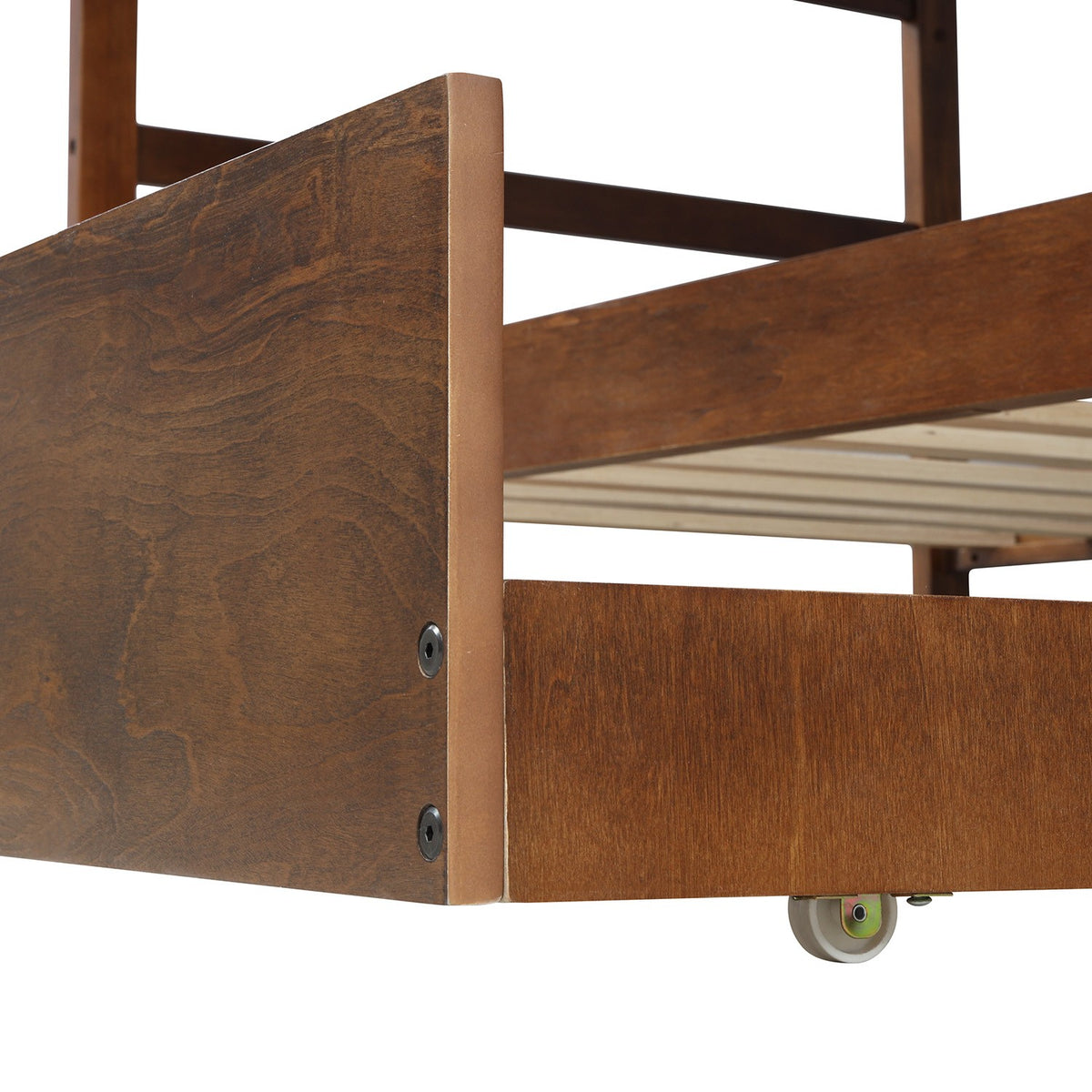 Walnut Twin Over Twin Bunk Bed with Trundle