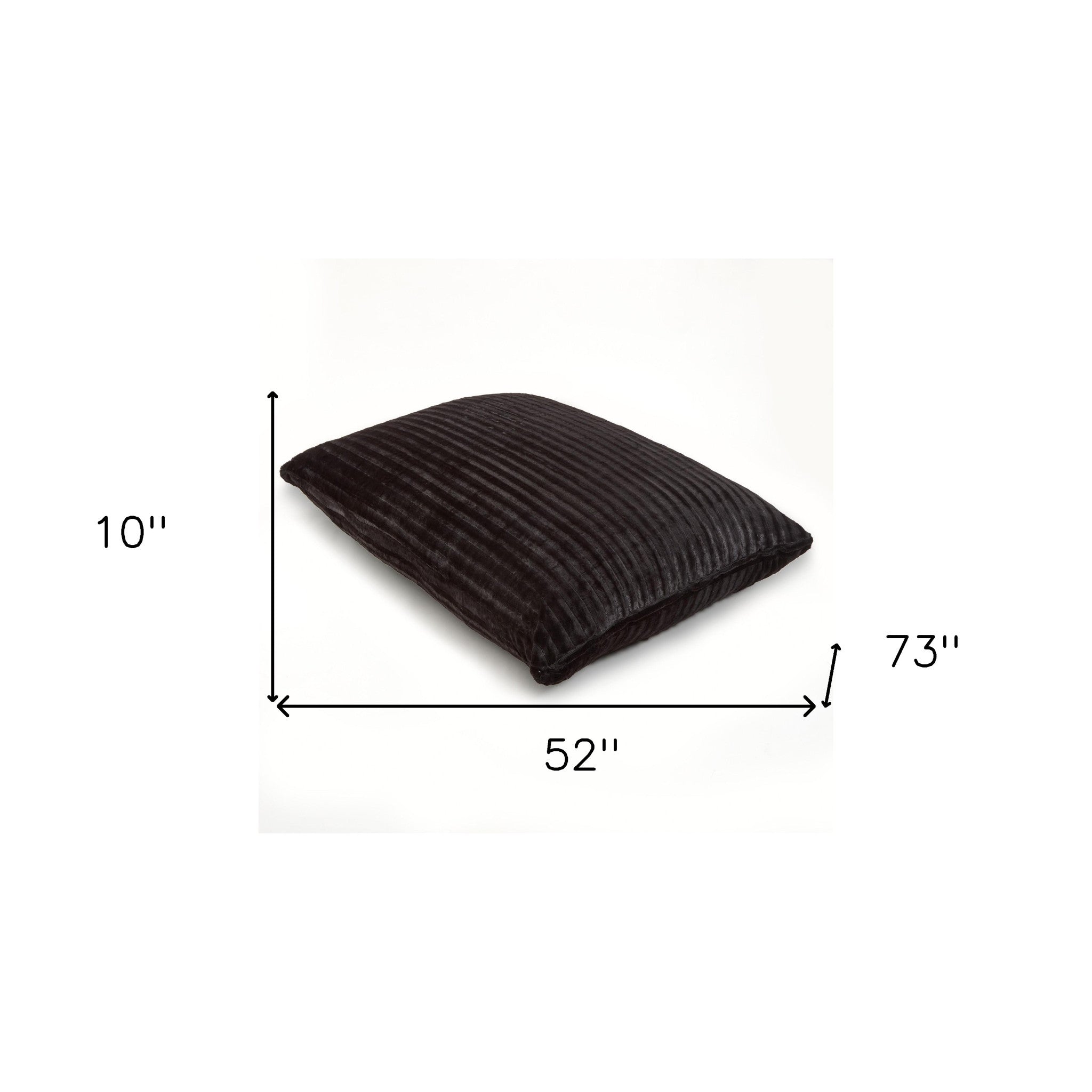 73' x 52' Black Faux Fur Sofa Sack Bean Bag Lounger