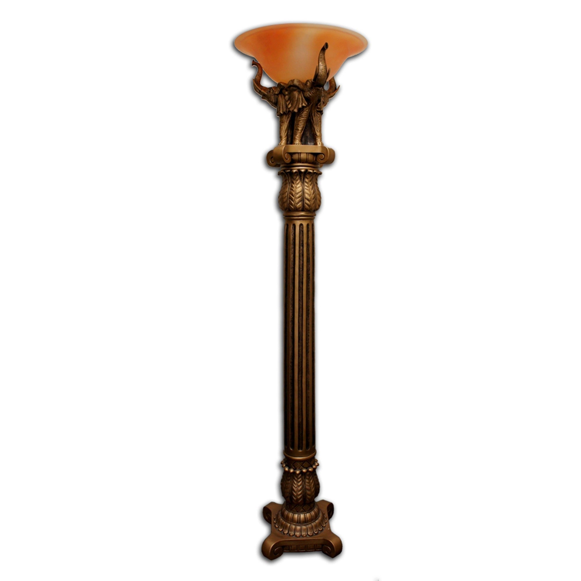 Pillar Table Lamp with Elephant Details